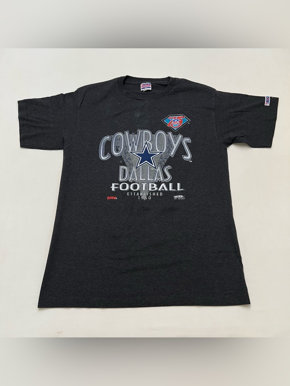 Vintage 90s Dallas Cowboys Football Logo Graphic T Shirt XL Single Stitch USA